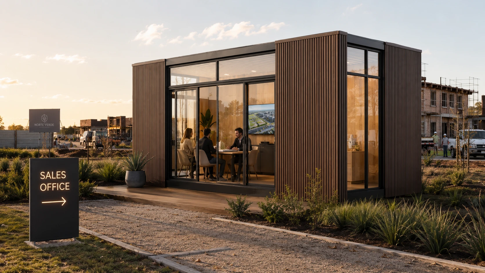 Offis SMART 18 utilizado como showroom comercial en un desarrollo inmobiliario